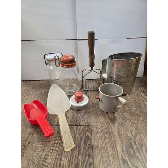 Other - Vintage Antique Primitive Kitchen Accessories Decor Lot Wheaton Jar Bromwells